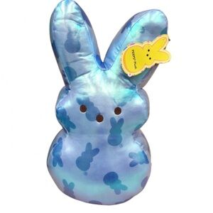 NEW PEEPS Sheen Metallic Bunny Plush Pillow 15" Blue Rare Limited Edition